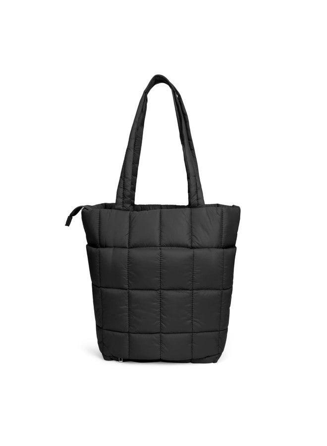 Genie PlushTote Bag For Girls|13 Inch-15 Litres With One Compartment, Laptop Sleeve And Organizer |Best For Laptop, Makeup, Journal, Cables & College/Work - Black - Image 4